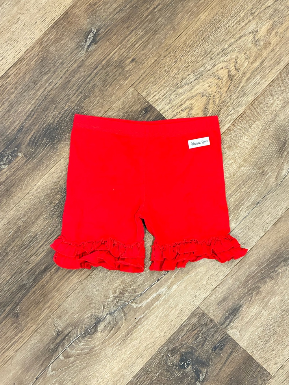 Madison Grace Red Ruffle Shorts Layer Staple Capsule Summer Knit 8 Girl